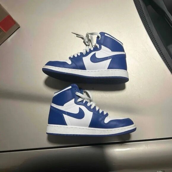 Air Jordan 1 High OG BG 'Storm Blue' 575441 127 Gs Size 6.5y/ 8 Women Clean No B - Picture 2 of 9